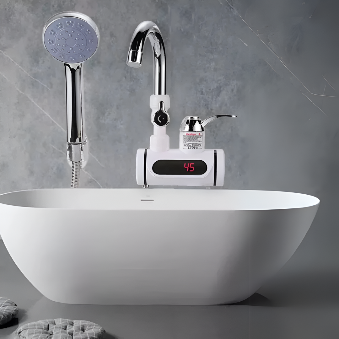 CAÑO CALENTADOR DE AGUA INSTÁNTANEO PARA BAÑO Y COCINA - CONEXIÓN A LA PARED