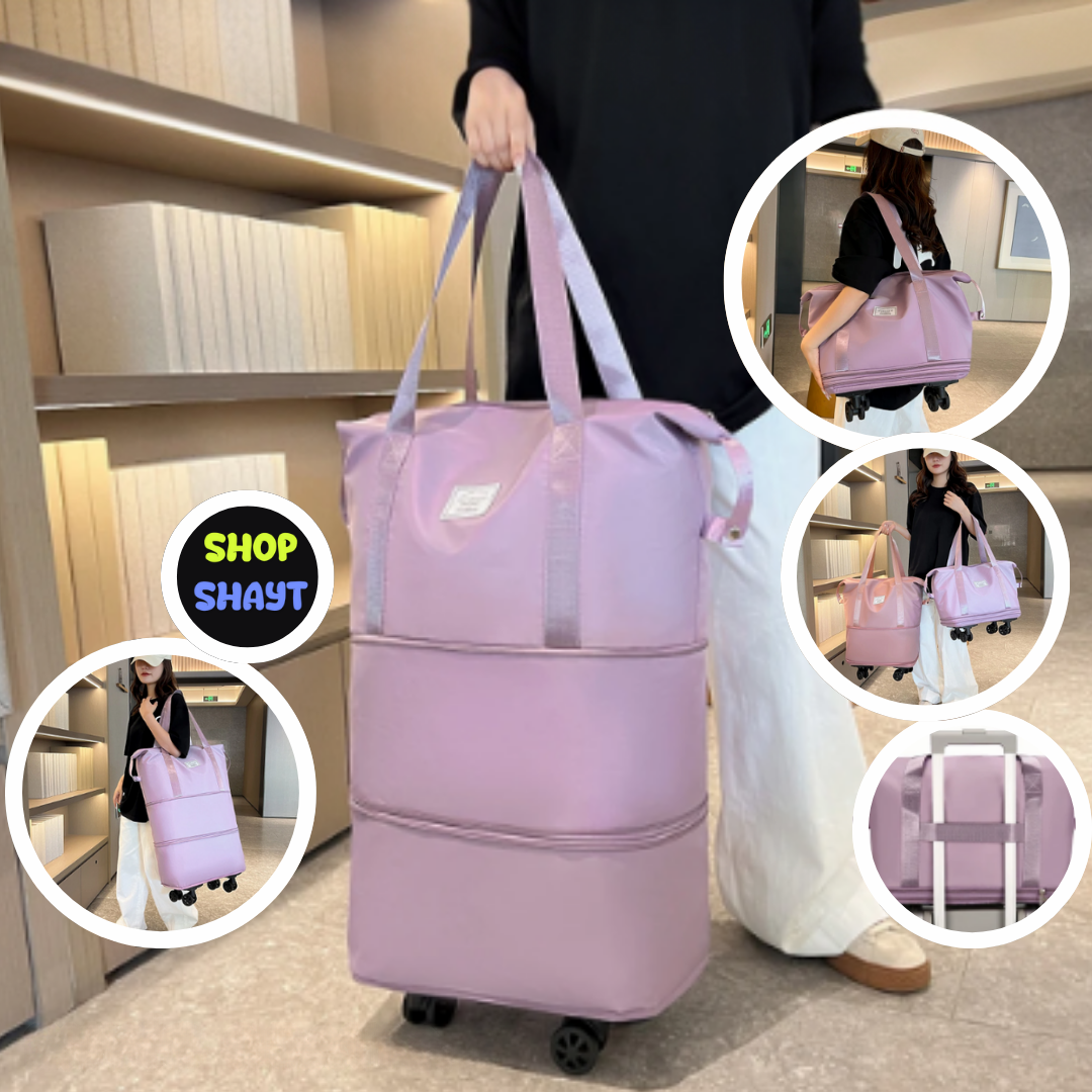 BOLSO EXPANSIBLE 3 NIVELES CON RUEDAS - PLEGABLE, PRÁCTICO Y VERSÁTIL