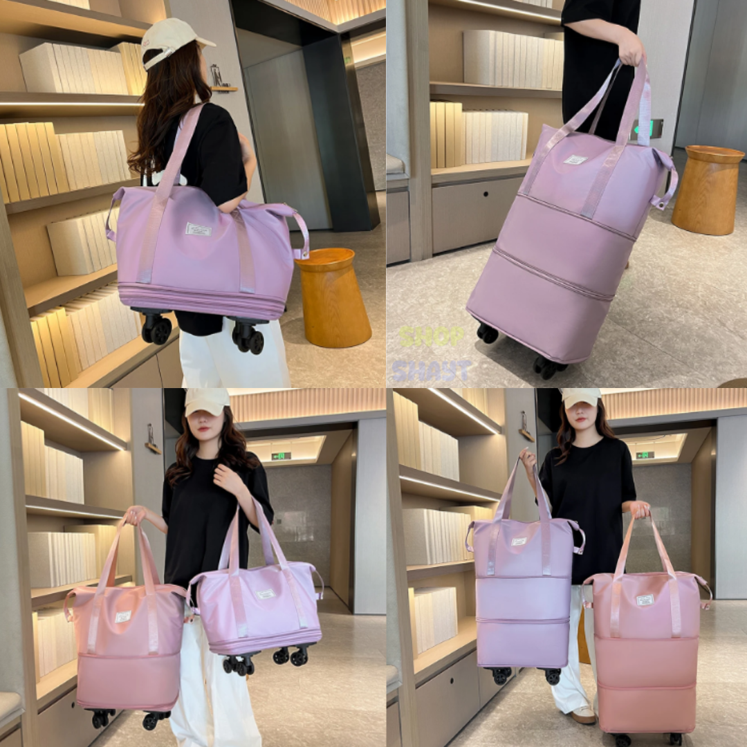 BOLSO EXPANSIBLE 3 NIVELES CON RUEDAS - PLEGABLE, PRÁCTICO Y VERSÁTIL