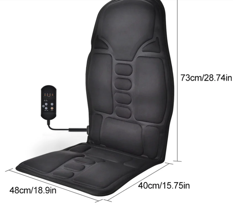 ASIENTO MASAJEADOR DE ESPALDA PARA AUTO CAMIONETA OFICINA HOGAR – MASAJE PROFESIONAL EN SEGUNDOS