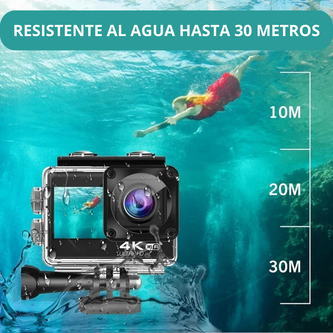 CÁMARA PROFESIONAL GO PRO 4K ACUATICA WIFI