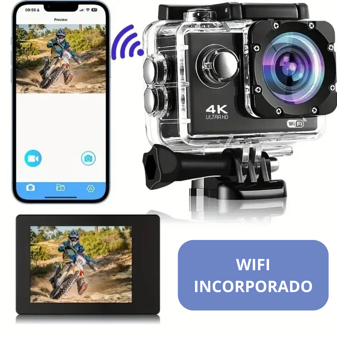 CÁMARA PROFESIONAL GO PRO 4K ACUATICA WIFI