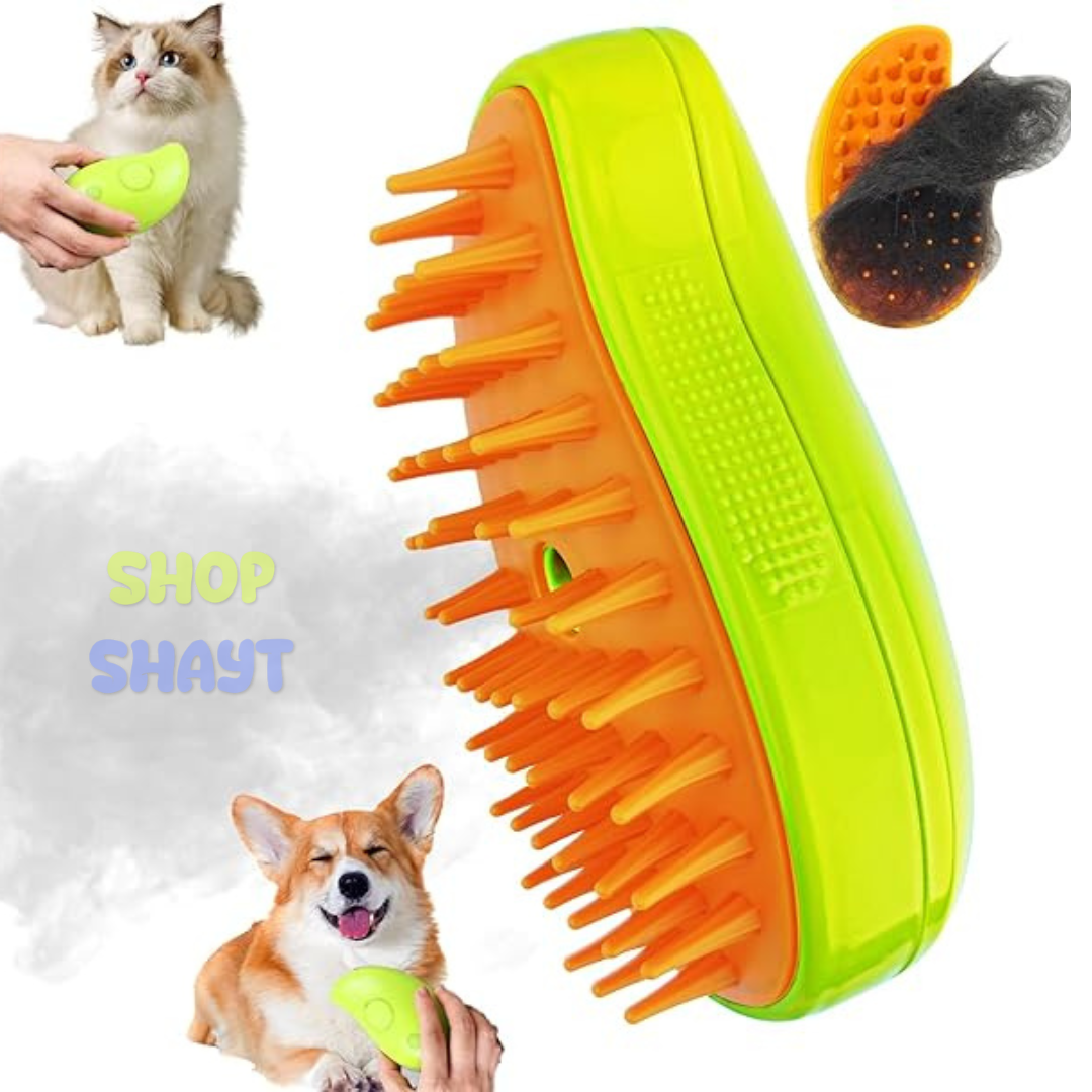 PEINE PARA MASCOTAS A VAPOR 3 EN 1 PEINA LIMPIA MASAJEA