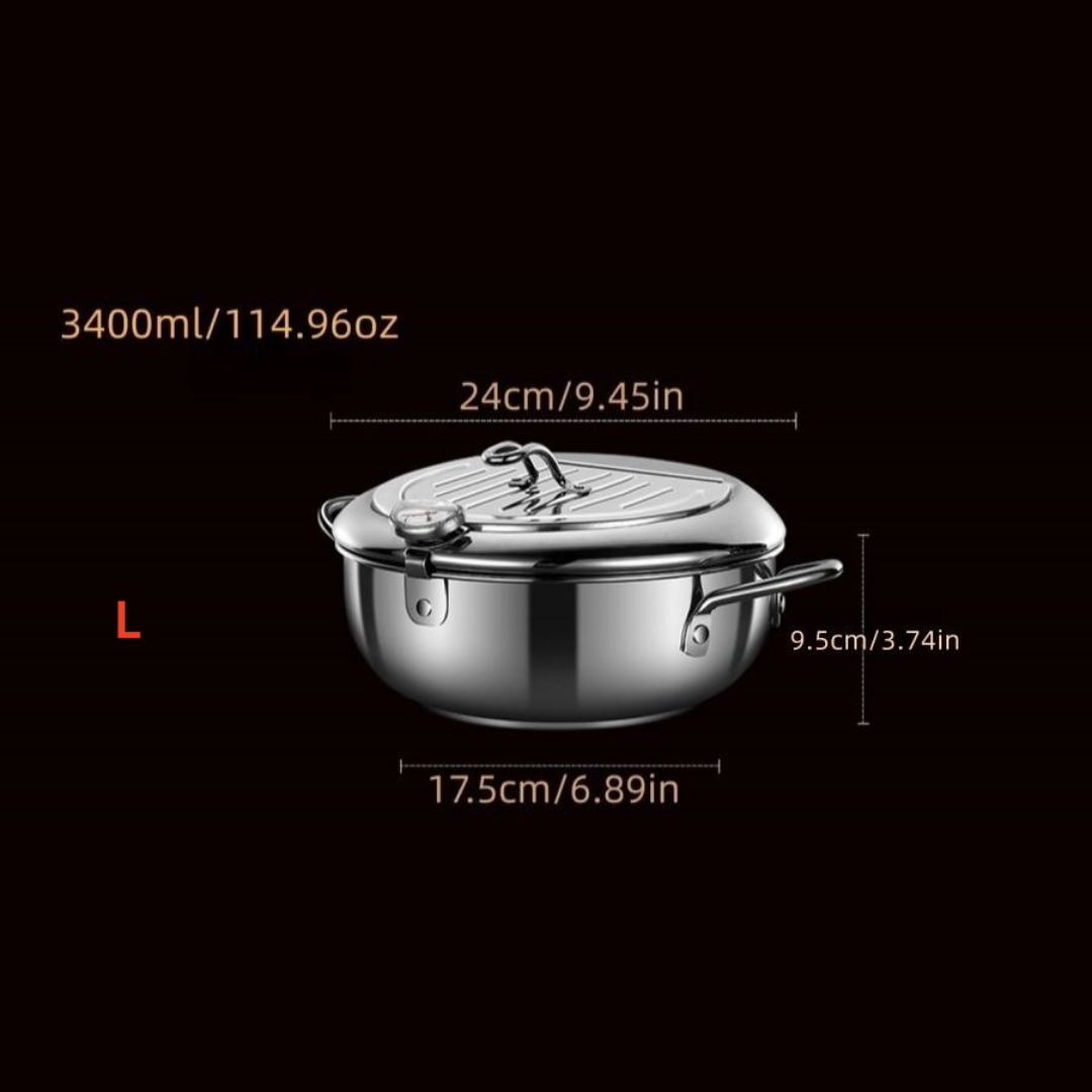 OLLA FREIDORA JAPONESA GRANDE 3.4 LITROS: FRITURAS CRUJIENTES CON MENOS ACEITE