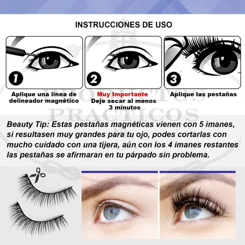 KIT PESTAÑAS MAGNÉTICAS 3D - REUTILIZABLES HASTA 30 VECES