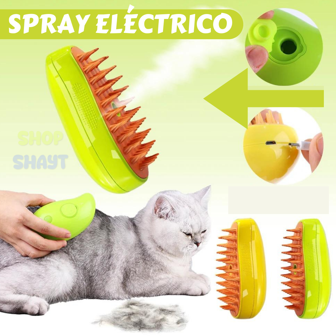 PEINE PARA MASCOTAS A VAPOR 3 EN 1 PEINA LIMPIA MASAJEA