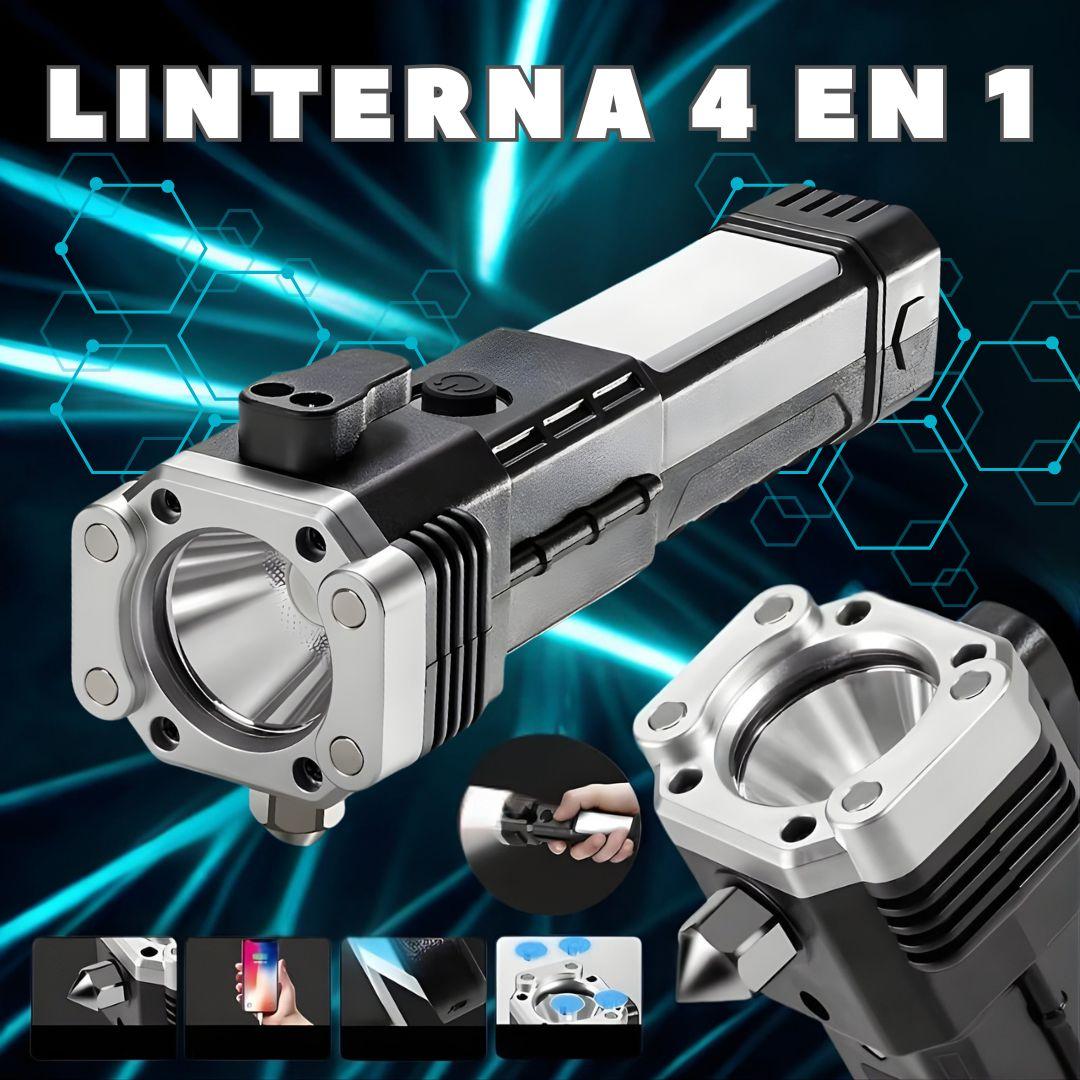 LINTERNA MARTILLO 4 EN 1 MULTIFUNCIONAL DE EMERGENCIA: LUZ, SEGURIDAD Y POWER BANK EN UN SOLO DISPOSITIVO