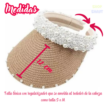 VISERA  PLAYERA CON DETALLES DE PERLAS