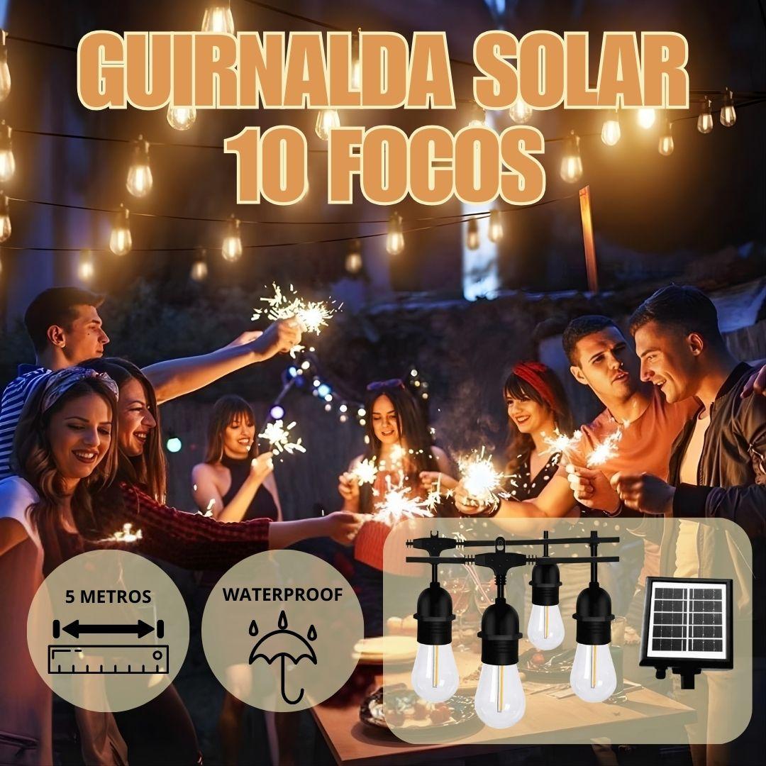 GUIRNALDA SOLAR DE 10 FOCOS – ECOLÓGICA, PRÁCTICA Y PERFECTA PARA TU ESPACIO EXTERIOR