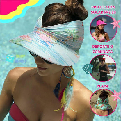 VISERA TURBANTE FPS 50: EL ACCESORIO QUE TE CUIDA DEL SOL Y RESALTA TU BELLEZA