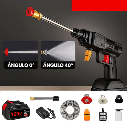 HIDROLAVADORA 160V PORTÁTIL ALTA PRESIÓN BATERIA GRANDE