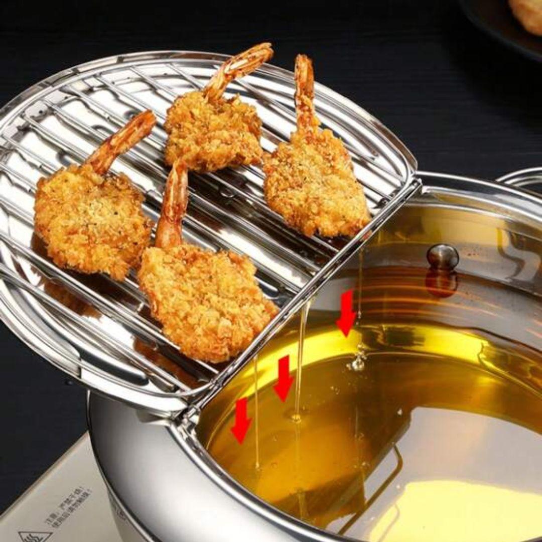 OLLA FREIDORA JAPONESA GRANDE 3.4 LITROS: FRITURAS CRUJIENTES CON MENOS ACEITE