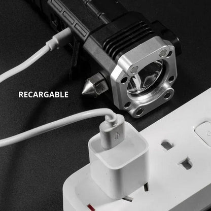 LINTERNA MARTILLO 4 EN 1 MULTIFUNCIONAL DE EMERGENCIA: LUZ, SEGURIDAD Y POWER BANK EN UN SOLO DISPOSITIVO