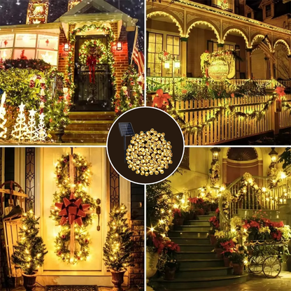 LUCES NAVIDEÑAS CON PANEL SOLAR 30 METROS – ILUMINA TUS FIESTAS SIN GASTAR EN ELECTRICIDAD