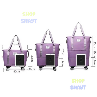 BOLSO EXPANSIBLE 3 NIVELES CON RUEDAS - PLEGABLE, PRÁCTICO Y VERSÁTIL