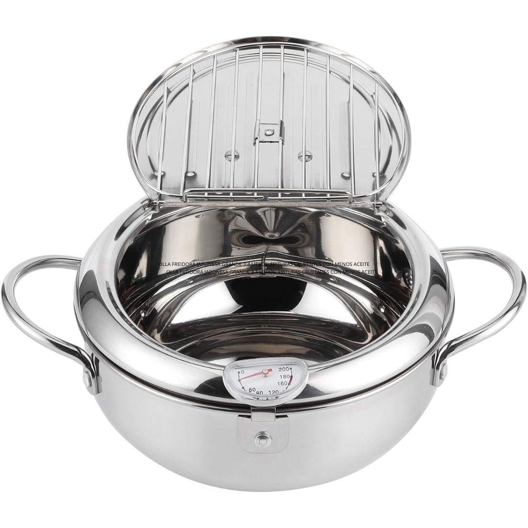 OLLA FREIDORA JAPONESA GRANDE 3.4 LITROS: FRITURAS CRUJIENTES CON MENOS ACEITE