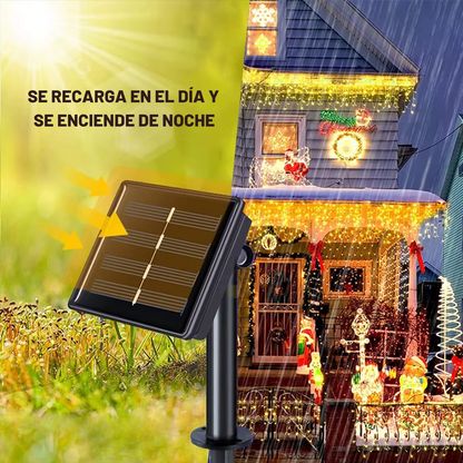LUCES NAVIDEÑAS CON PANEL SOLAR 30 METROS – ILUMINA TUS FIESTAS SIN GASTAR EN ELECTRICIDAD