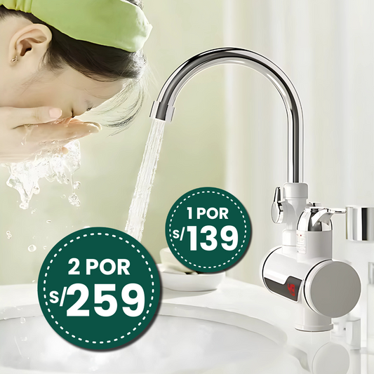 CAÑO CALENTADOR DE AGUA INSTÁNTANEO PARA BAÑO Y COCINA - CONEXIÓN A LA PARED