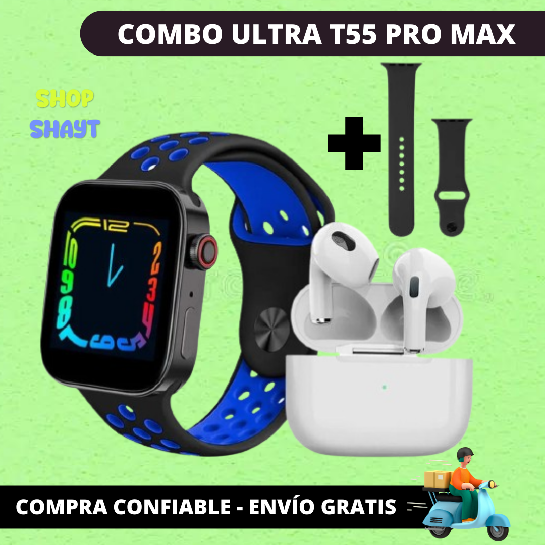 COMBO ULTRA T55 PRO MAX + AUDÍFONOS