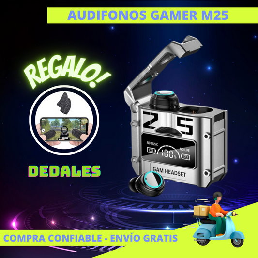 AUDÍFONO GAMER M25  CON POWER BANK INTEGRADO