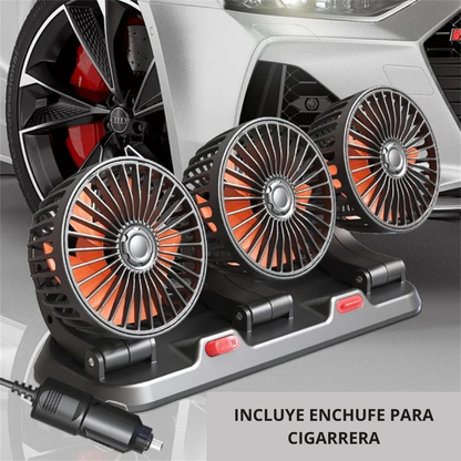 VENTILADOR TRIPLE PARA AUTO PREMIUM