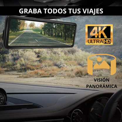 RETROVISOR CON CÁMARA DUAL DELANTERA Y TRASERA VISIÓN PANORÁMICA