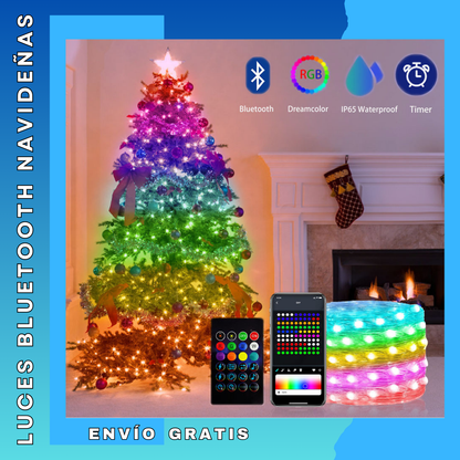 LUCES BLUETOOTH NAVIDEÑAS -  APAGADO AUTOMÁTICO - RESISTENTE AL AGUA